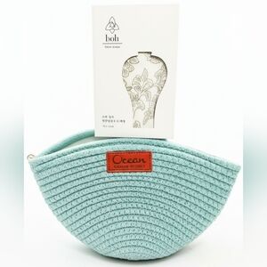 Nib luxury Korean handkerchief personally gifted by president + teal rope bag